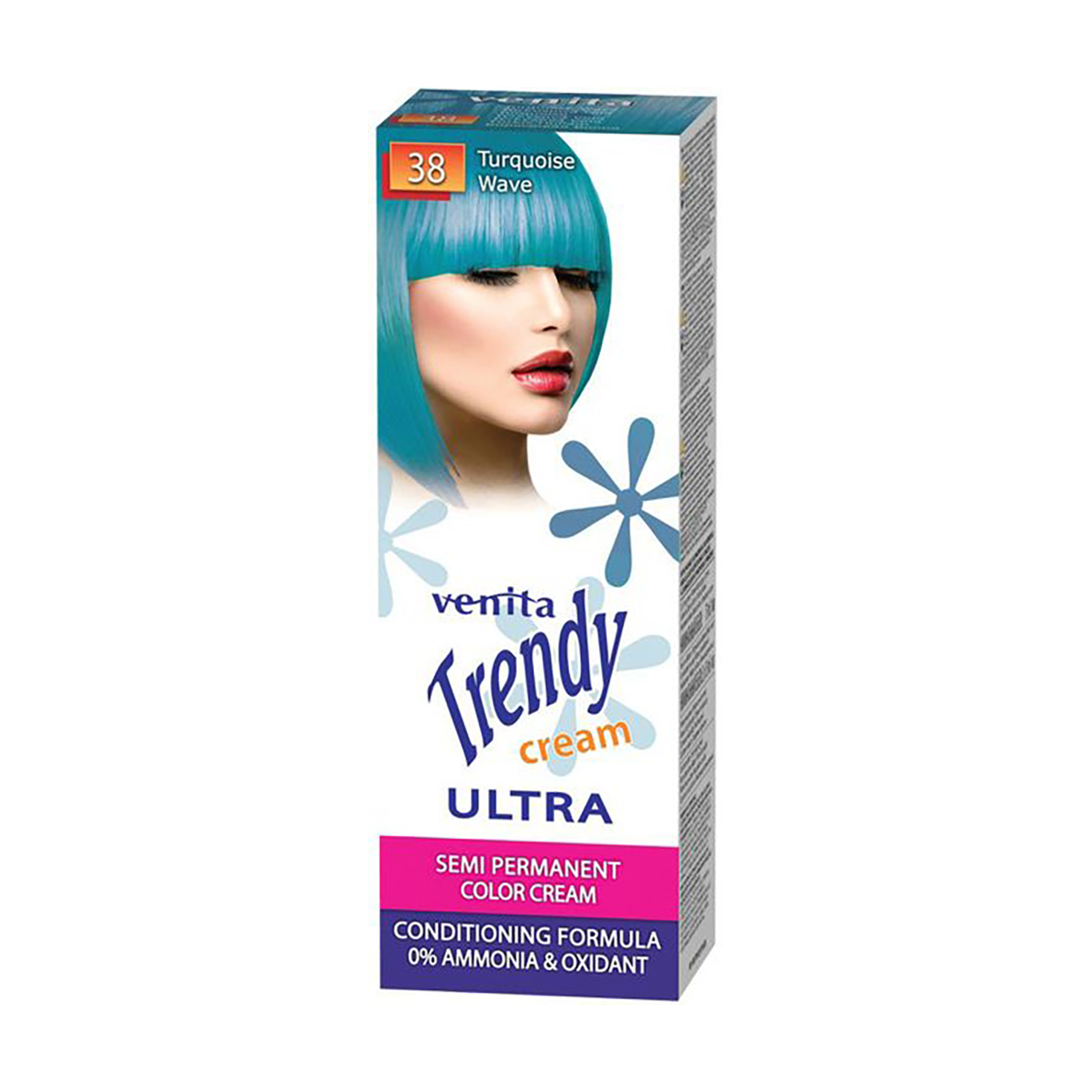 Відтінковий мус для волосся Venita Trendy Color Mousse 35 Яскраво-блакитний, 75 мл